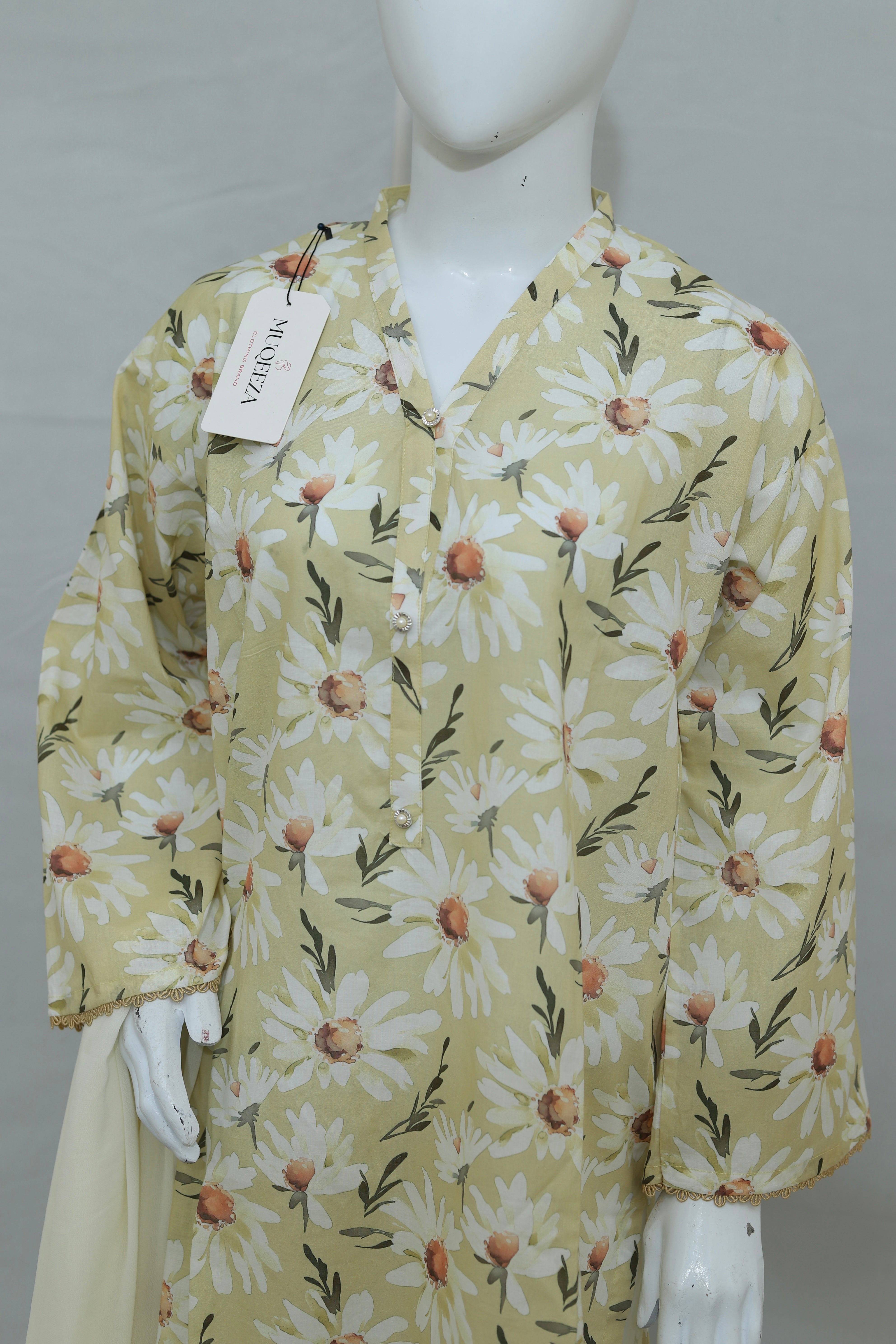 Stitched Printed Lawn Dress With Shalwar (2PC/3PC)