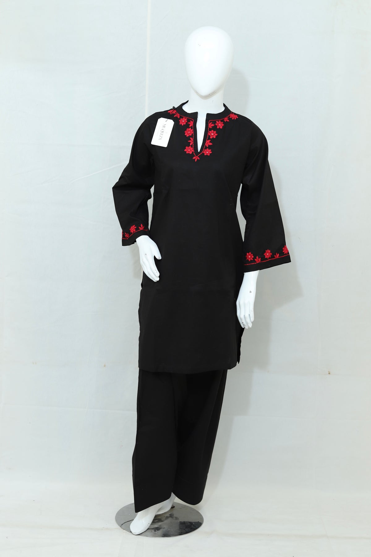 Stitched Hand Embroidered Lawn Dress With Farshi Shalwar (2PC/3PC)