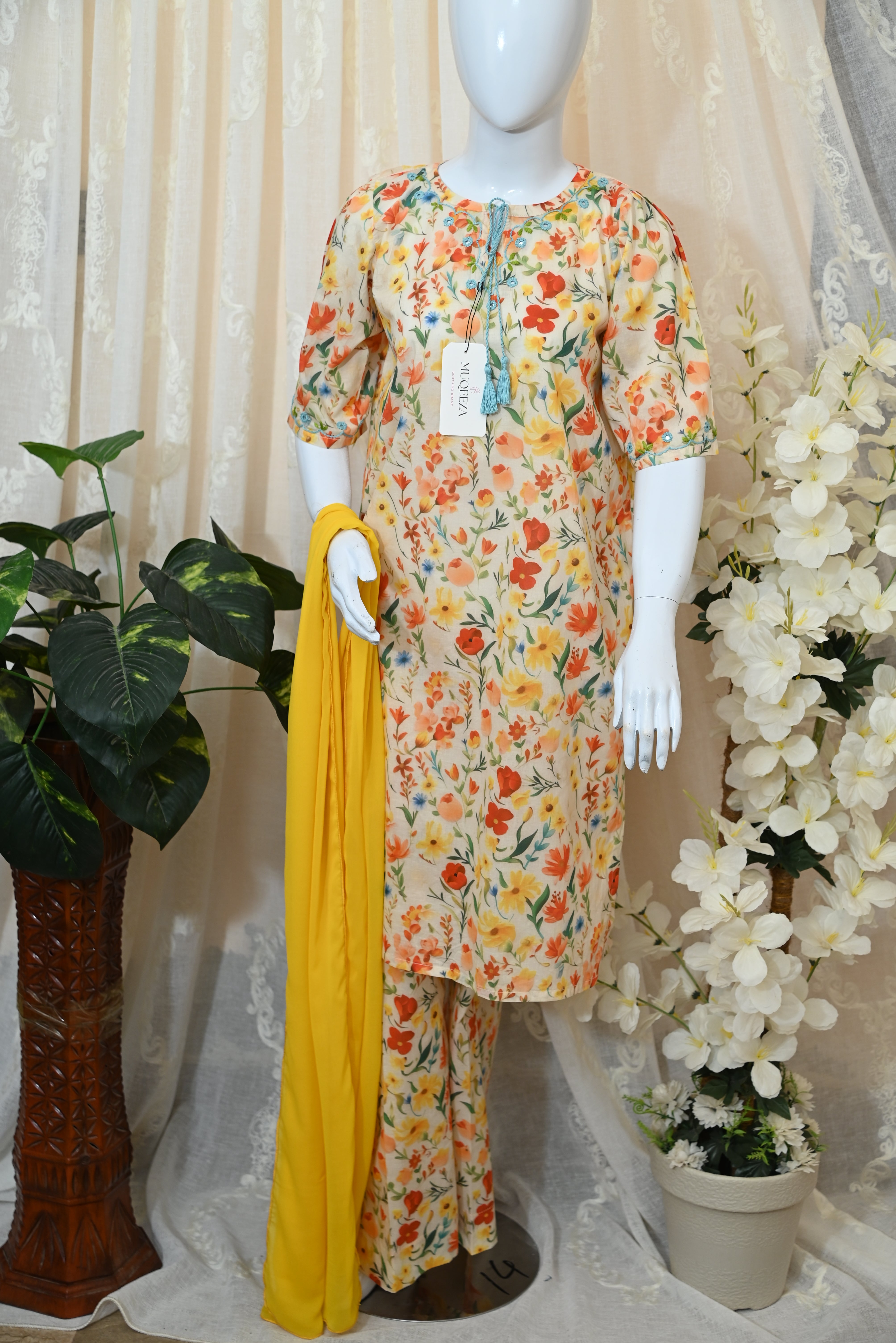 Stitched Hand Embroidered Printed Lawn Dress (2PC/3PC)