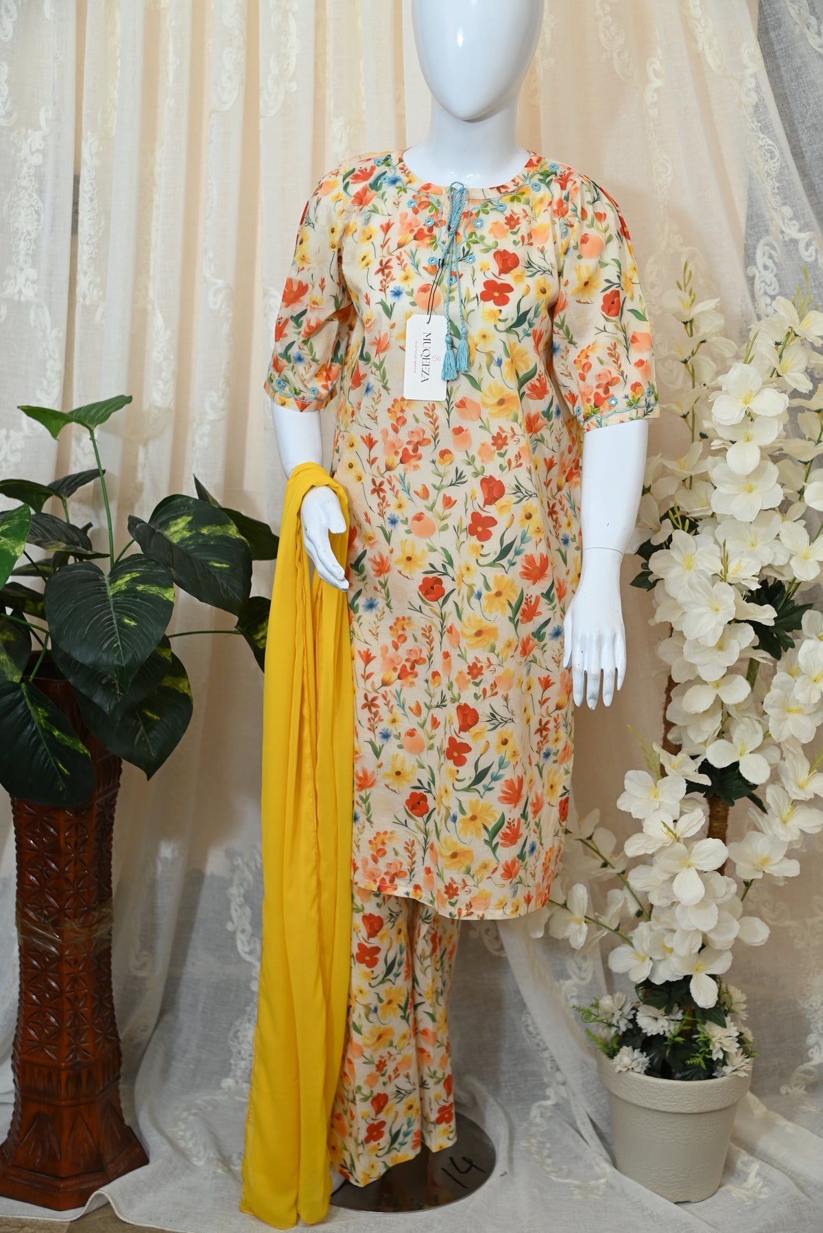 Stitched Hand Embroidered Printed Lawn Dress (2PC/3PC)