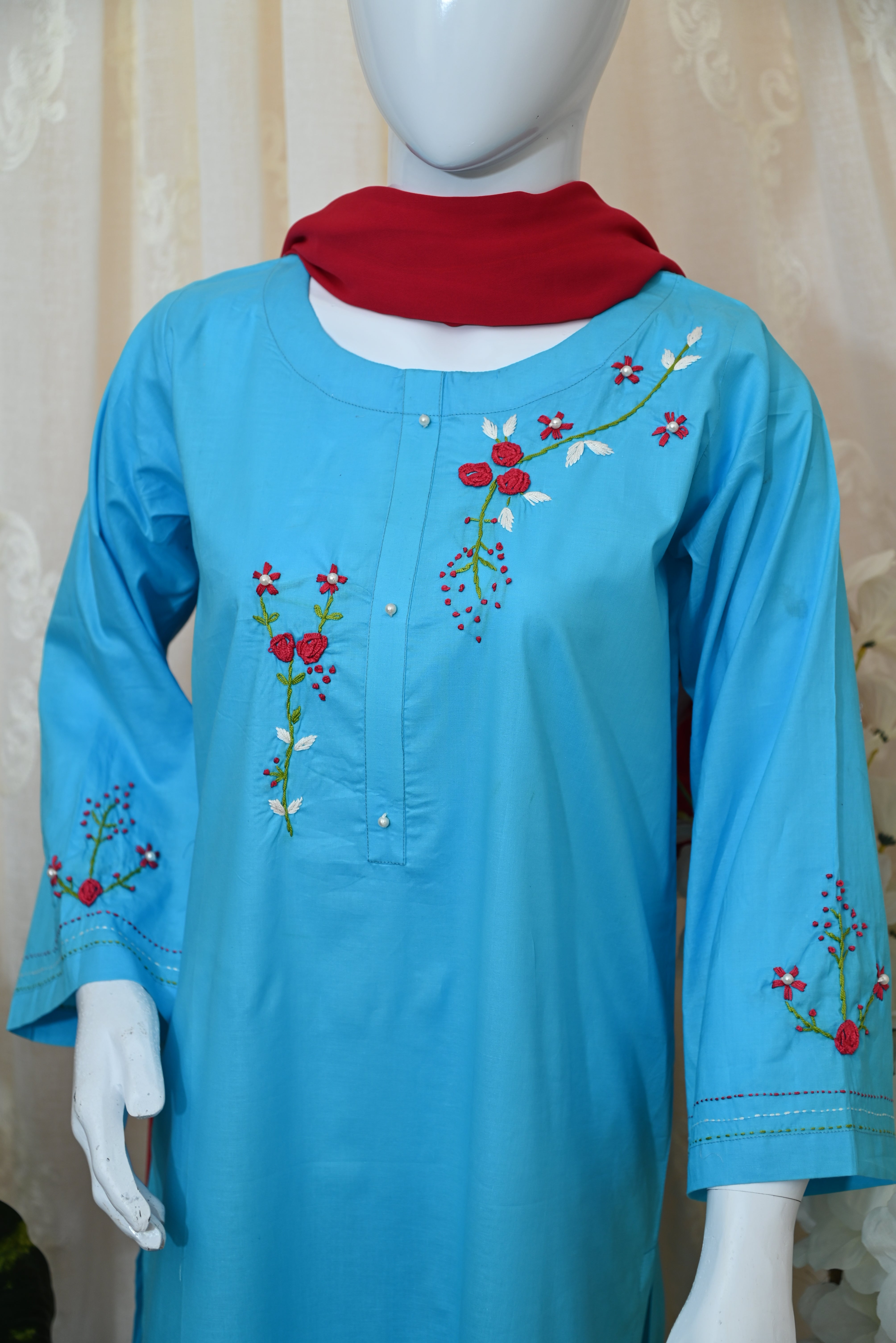 Stitched Hand Embroidered  Lawn Dress (2PC/3PC)