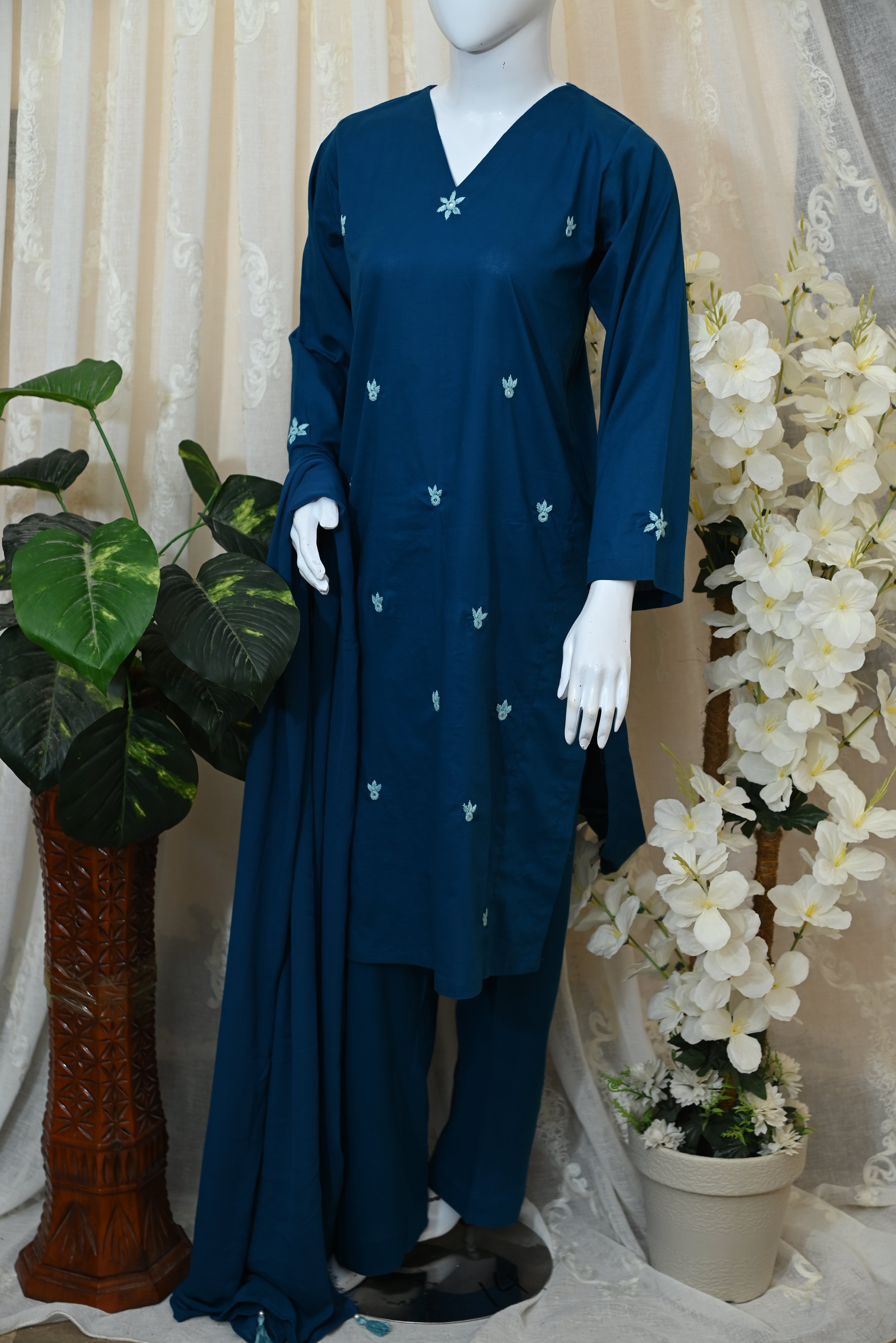 Stitched Hand Embroidered Lawn Dress (2PC/3PC)