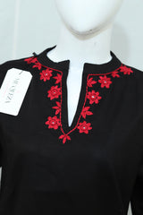 Stitched Hand Embroidered Lawn Dress With Farshi Shalwar (2PC/3PC)